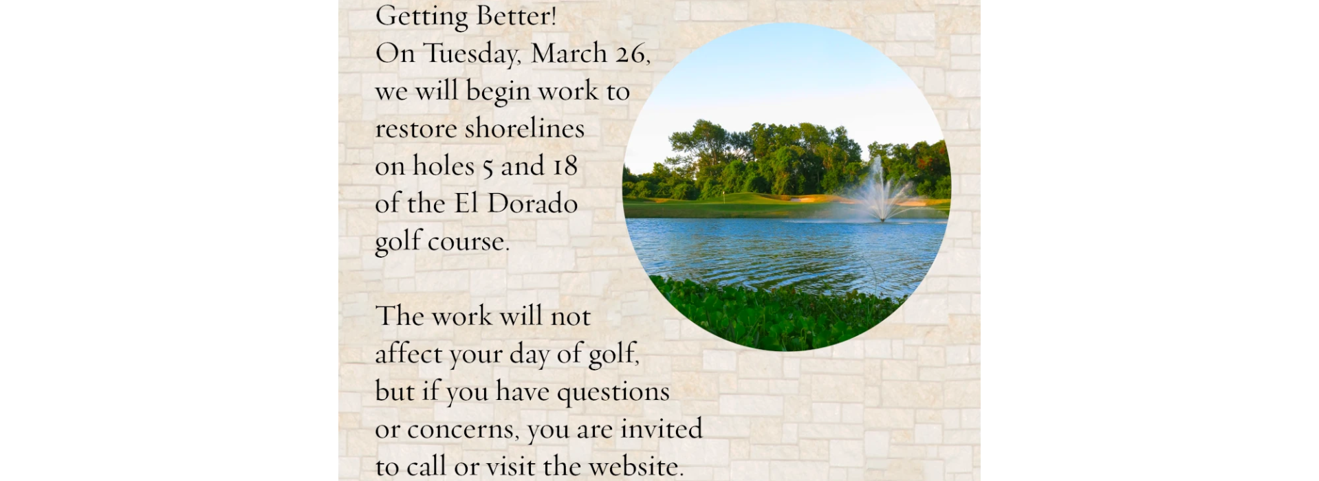 Golf course Shoreline Restoration